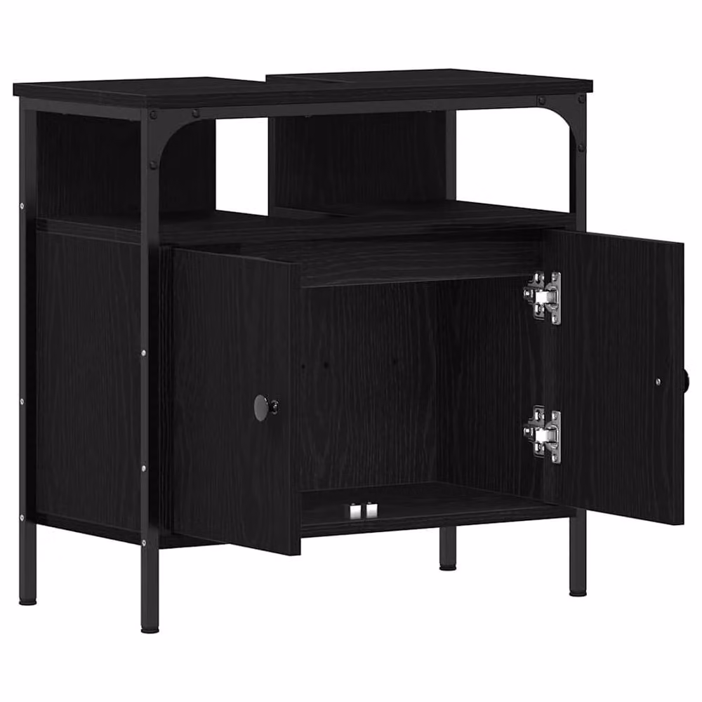 Berkfield Home Black Oak Wall Mounted Bathroom Sink Cabinet W/D/H: 60 x 30 x 60 cm – 4