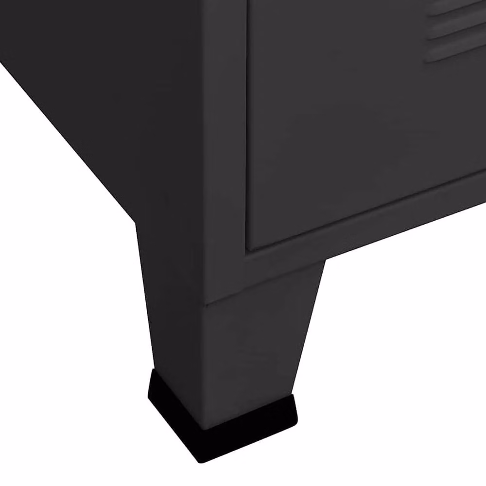 Berkfield Home Industrial Metal Storage Chest in Black, W/D/H: 75 x 40 x 115 cm – 6