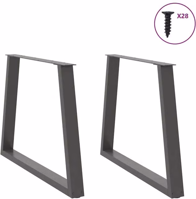 Berkfield Home Modern V-Shape Dining Table Legs, 2 Pieces, Anthracite, H: 72-73.3 cm x W: 90 cm – 1