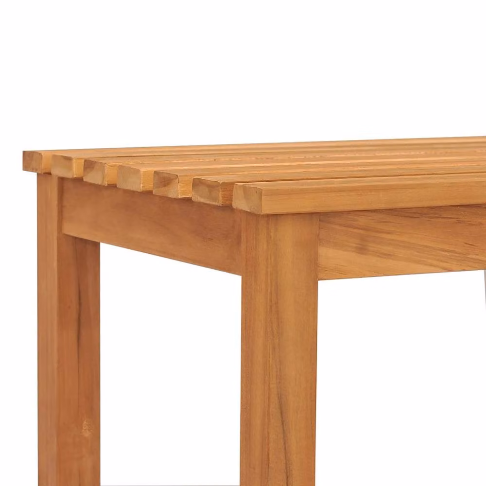 Berkfield Home Solid Teak Wood Garden Bench in Brown, Width: 114 cm – 2