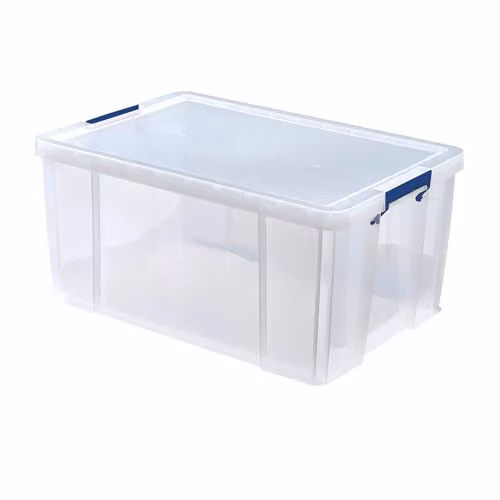 Bankers Box ProStore 70L Stackable Plastic Storage Box with Lid, Clear, W/D/H: 48 x 30 x 38.5 cm