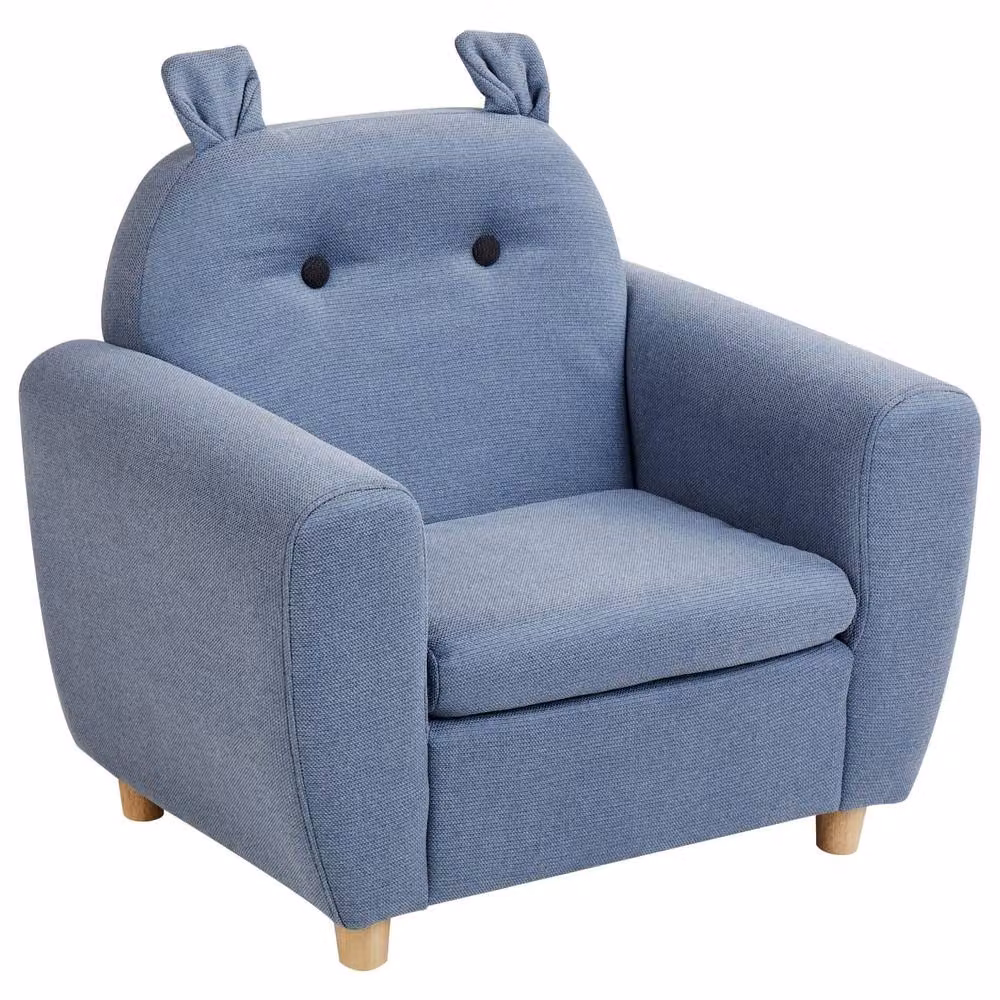 Wyld and Coco Blue Childrens Foam Armchair with Water Repellent Fabric and Solid Wood Frame – 2