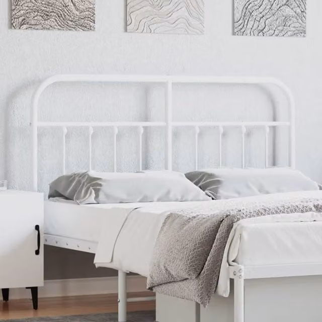 Berkfield Home Classic Metal Headboard in White, 150 cm – 1