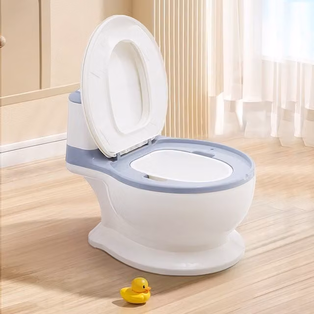 Livingandhome Realistic Toddler Potty Training Toilet Seat in Grey and White
