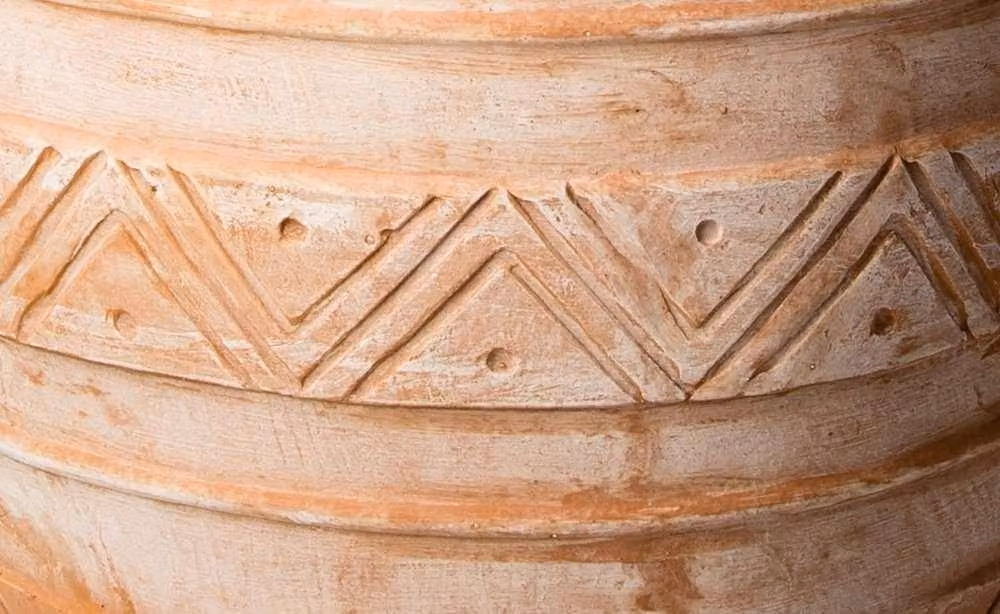 Primrose Round Terracotta Ceramic Planter in Brown and Red, Height: 56 cm – 2