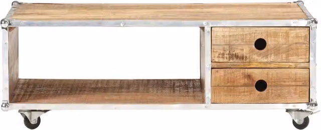 Berkfield Home Rustic Mango Wood Coffee Table, Brown, W: 89 cm, D: 59 cm, H: 33 cm