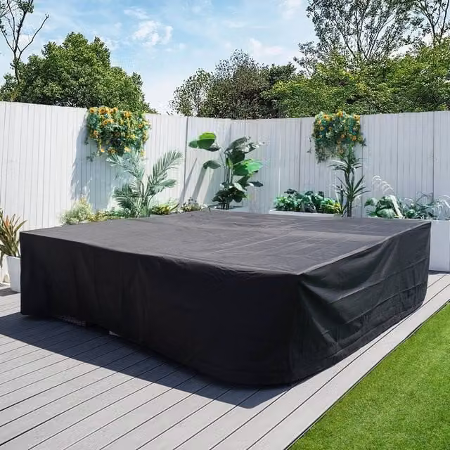 Direct Wicker Black Water Repellent Polyester Outdoor Sofa Conversation Set Covers
