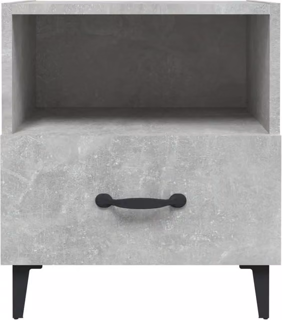 Berkfield Home Elegant Bedside Cabinet in Concrete Grey, W/D/H: 40 x 35 x 47.5 cm