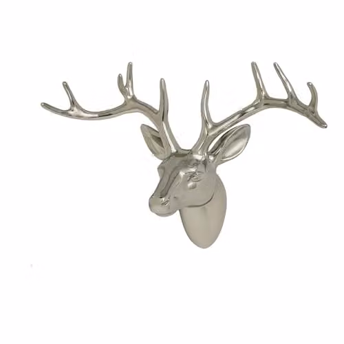Melody Maison Silver Metal Animal Wall Object, H 38.0 cm x W 25.0 cm x D 14.0 cm – 2