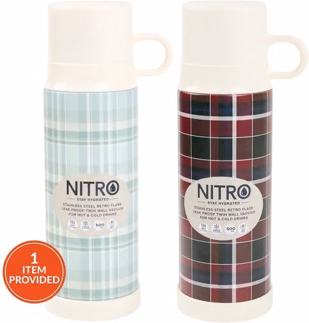 Nitro Multicolour Retro Stainless Steel Flask
