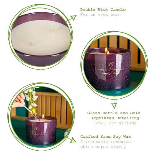 Nicola Spring Cinnamon and Orange Scented Soy Wax Candle, 350g – 3