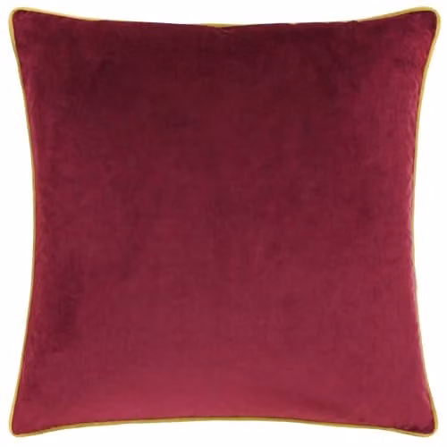 Furn Meridian Velvet Piped Square Cushion in Red and Green, W/D/H: 45 x 45 x 45 cm – 1