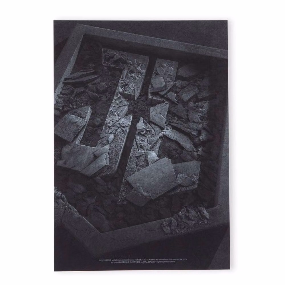 Justice League Logo Multicolour and Grey Typography Paper Poster Art Print – 2
