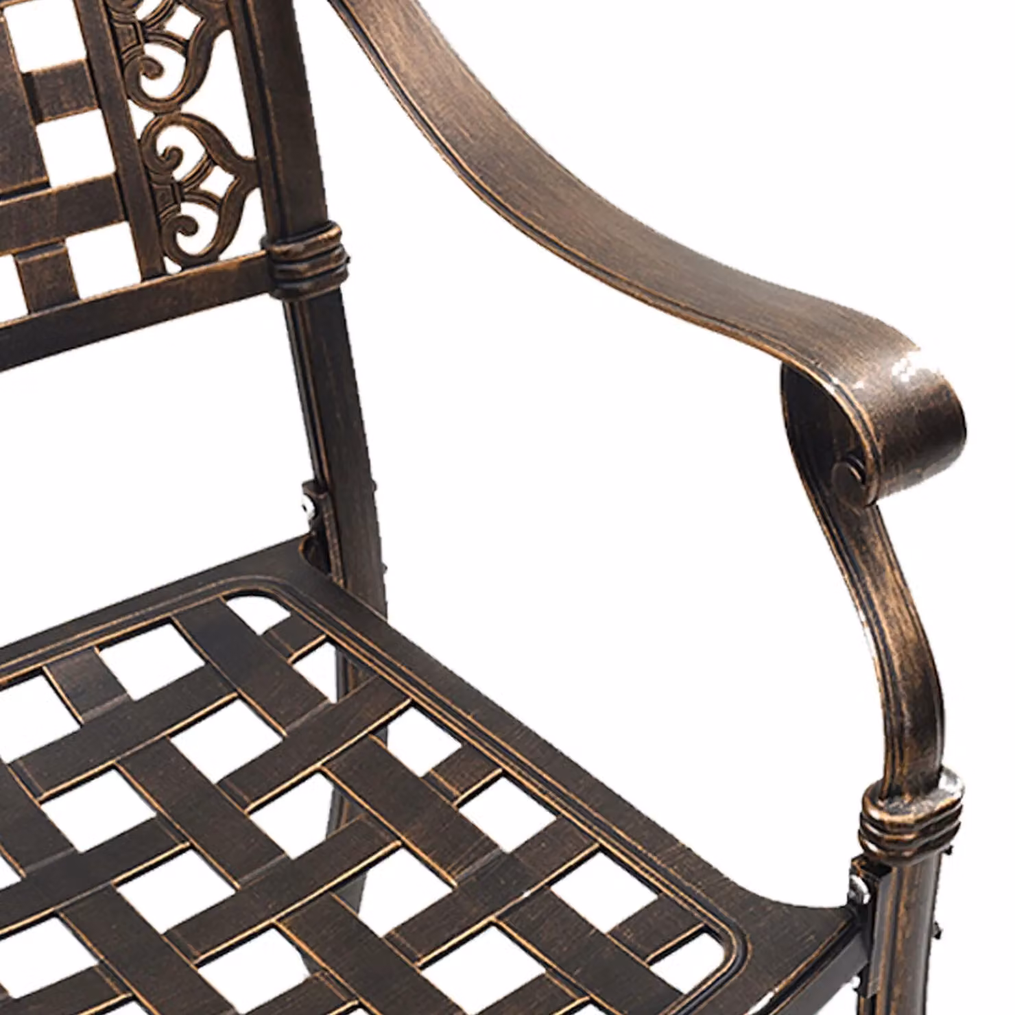 Berkfield Home Set of 2 Bronze Cast Aluminium Garden Chairs with Armrests – 5