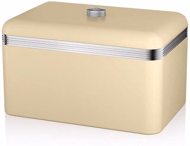 Swan Retro Metal Bread Bin in Beige – 1