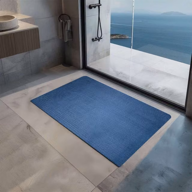 Nicoman Reversible Non-Slip and Mould-Resistant PVC Shower Mat in Blue and Green, W/D: 60 x 40 cm – 1