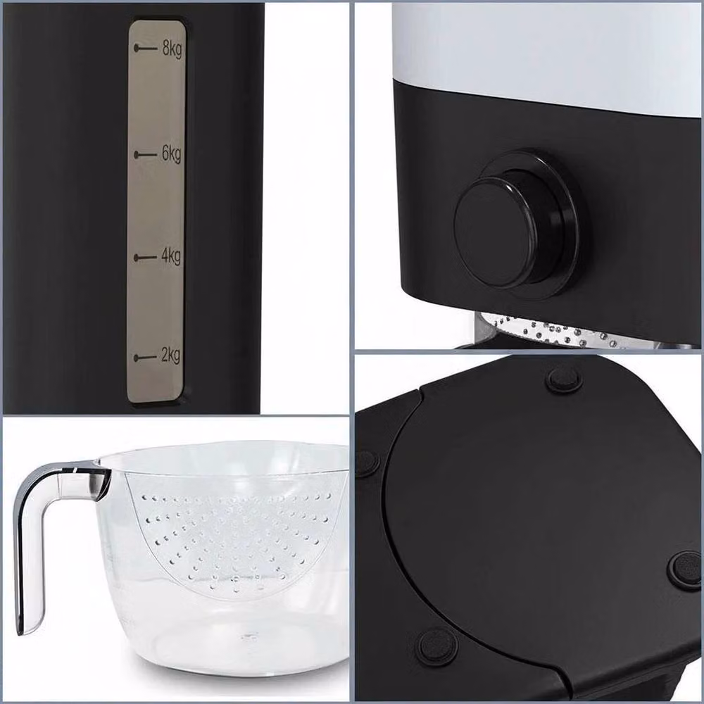 Kelvenix 10kg Large Kitchen Rice and Cereal Dispenser Container in Black – 5