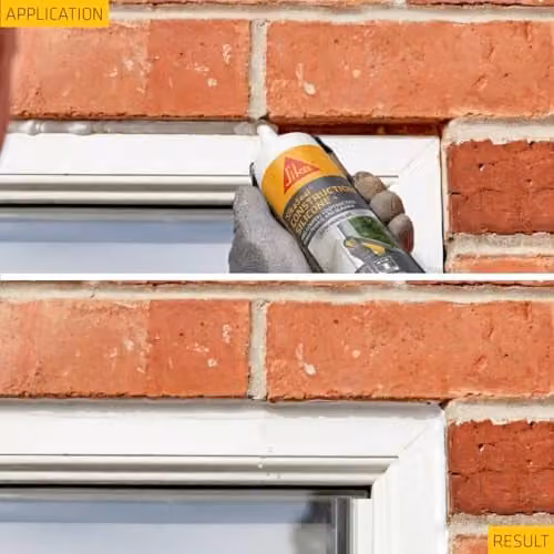 Sika SikaSeal Construction Silicone+ Anti-Mould Sealant, White, 295ml – 5