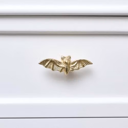 Melody Maison Polished Gold Brass Metal Bat Drawer Knob