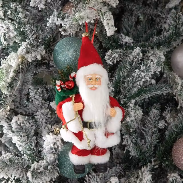 Samuel Alexander Red and White Traditional Hanging Santa Christmas Pendant, 24 cm