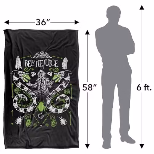 LOGOVISION Beetlejuice 1988 Double Worms Super Soft Fleece Throw Blanket, Multicolour, W: 91.44 cm, H: 91.44 cm – 4