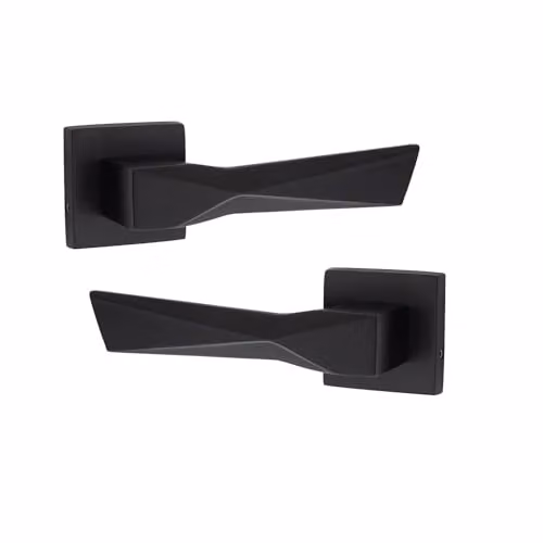 Golden Grace Aura Design Bathroom Door Handle Set in Matt Black – 2