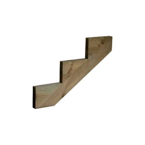 Snowdon Timber 3 Step Treated Decking Riser, Brown, W/D/H: 25.0 x 4.8 x 87.2 cm