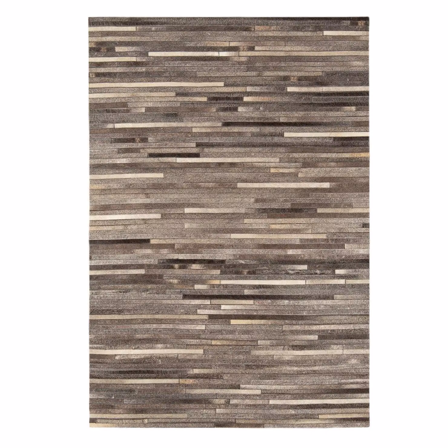 The Rug Shop UK Grey Handmade Striped Cowhide Area Rug, W: 160 cm, D: 230 cm – 5