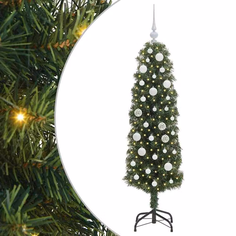Berkfield Home Artificial Green Christmas Tree with 150 Warm White LEDs and Stand, Height: 150 cm – 2