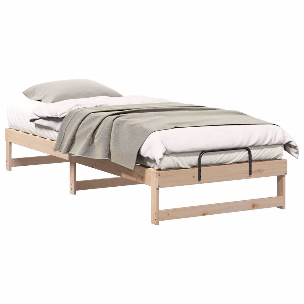Berkfield Home Modern Solid Pine Wood Bed Frame, Brown, W: 90 cm, L: 220 cm – 2