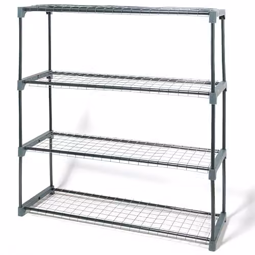 Primrose 4-Tier Green Garden Greenhouse Staging, W/D/H: 107 x 92 x 32 cm