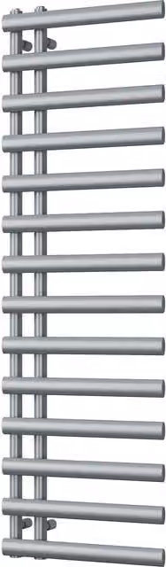 UK Radiators Elyan Silver Elliptical Tube Designer Heated Towel Rail, H: 159.2 cm, W: 50 cm