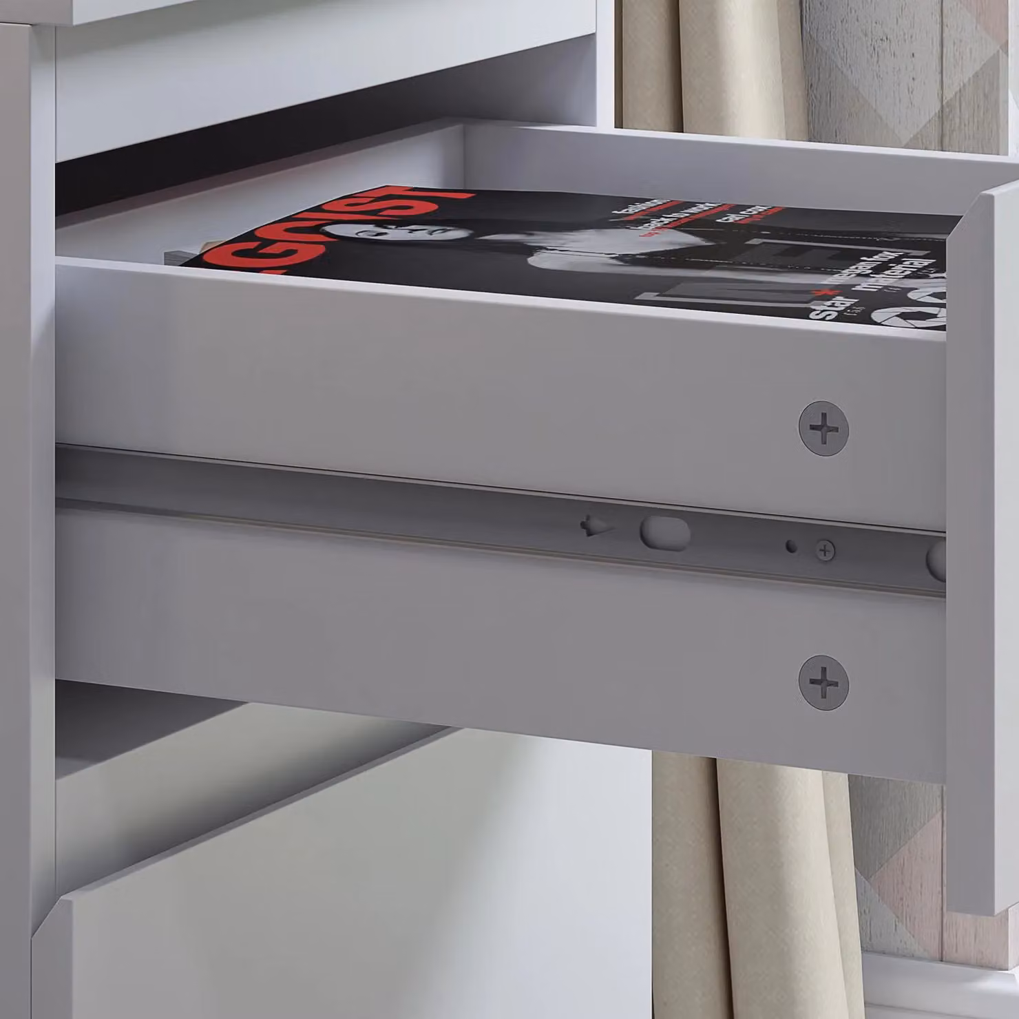 FWStyle Matt White Set of 2 Bedside Table Chests with Deep Drawers – 4