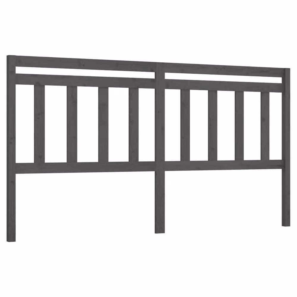 Berkfield Home Beautiful Bed Headboard in Grey Solid Pine Wood, W: 186 cm, D: 4 cm, H: 100 cm – 3