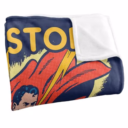 Warner Bros. Superman It Tickles Super Soft Fleece Throw Blanket for Children, Multicolour, W: 152.4 cm x L: 152.4 cm – 2