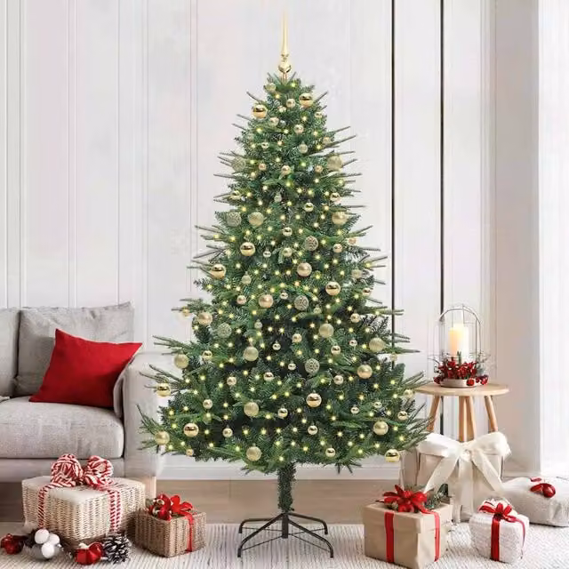 Berkfield Home Pre-lit Artificial Christmas Tree with Ball Set, Green, Height: 210 cm – 1