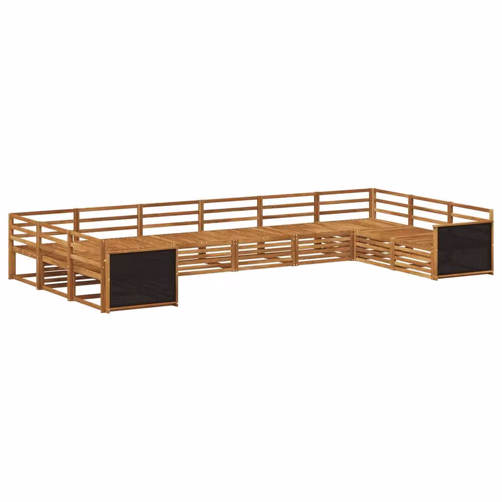 Berkfield Home 10 Piece Solid Acacia Wood Sofa Set in Brown – 2