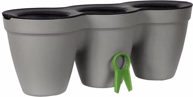 Simpa Keter Ivy Herbs 2 Litre Tri-Pot Planter with Leaf Cutter in Beige