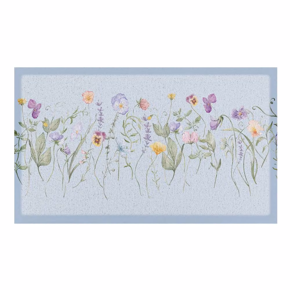 Artsy Mats Blue Wild Flowers Floral Doormat, W: 60 cm, D: 90 cm – 2