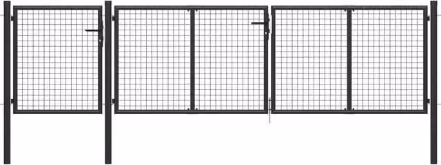 Berkfield Home Steel Wire Mesh Garden Gate in Anthracite, W: 400 cm, H: 100 cm – 1