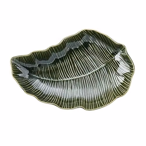Mikasa Jardin Green Stoneware Leaf Serving Platter – 1