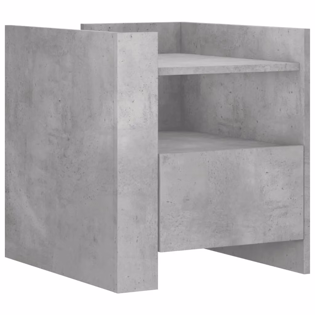 Berkfield Home Bedside Cabinet in Concrete Grey, W: 45 cm, D: 50 cm, H: 50 cm – 2