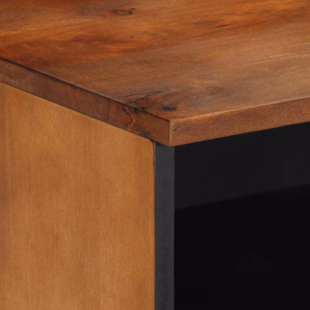 Berkfield Home Elegant Bedside Cabinet in Brown Solid Mango Wood, W/D/H: 40 x 33 x 46 cm – 4