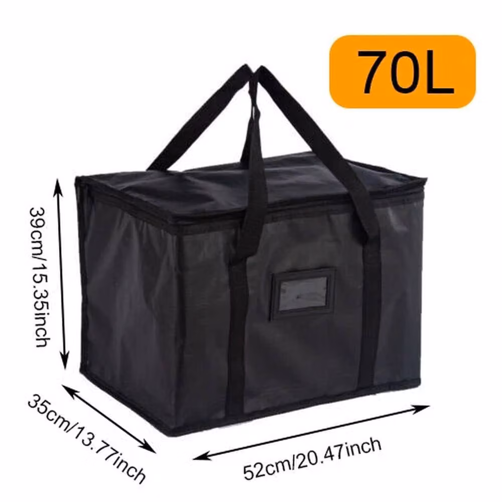 Kelvenix 70L Large Insulated Food Delivery Bag for Pizza and Takeaway, Black – 2