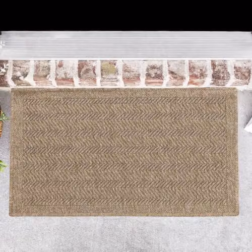 Desire Rugs Modern Herringbone Machine Woven Indoor Outdoor Jute and Polypropylene Area Rug, W: 240 cm, D: 320 cm – 3