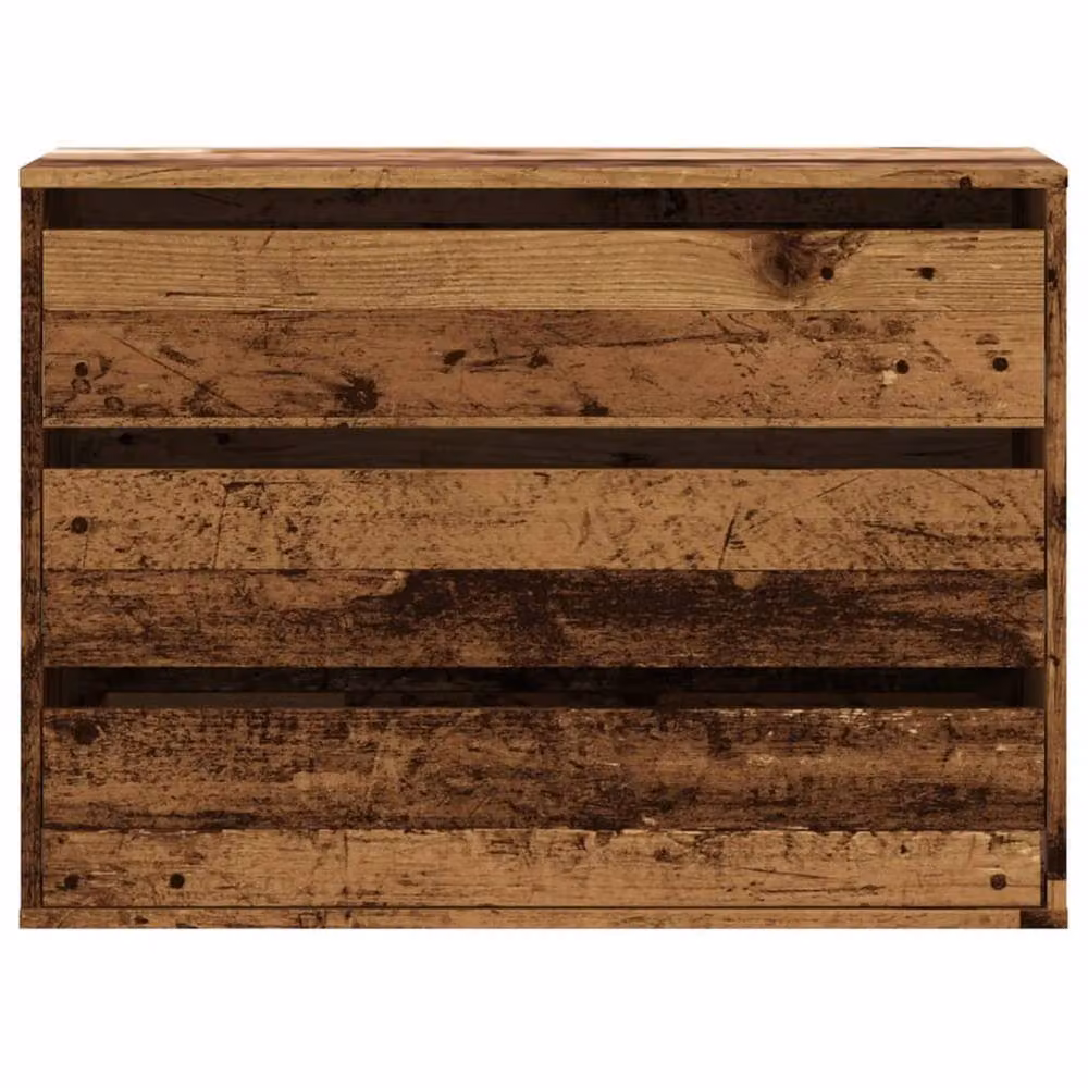 Berkfield Home Corner Chest of Drawers in Brown Old Wood, W/D/H: 80 x 41 x 58 cm – 4