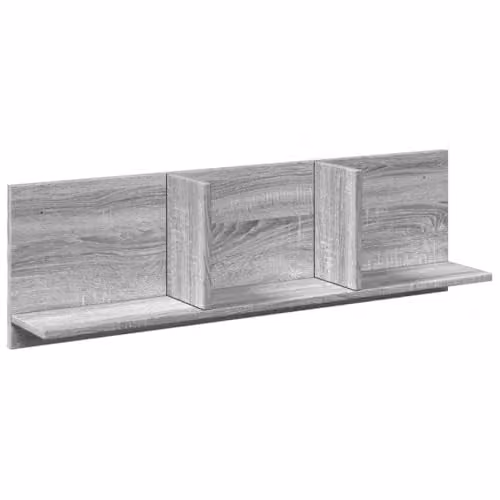 vidaXL Grey Sonoma Wall Cabinet with Internal Shelves and Open Shelf, W/D/H: 100 x 16.5 x 30 cm