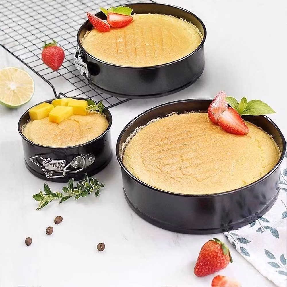 FORGEVIO Set of 6 Grey Non-Stick Round Springform Baking Pans with Loose Base – 4