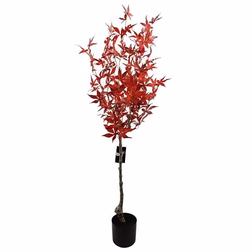 Leaf Design UK 120cm Artificial Red Autumn Maple Tree – 1