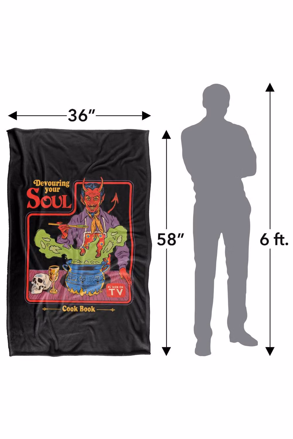 Steven Rhodes Devouring Your Soul Super Soft Fleece Throw Blanket, Multicolour, W/D/H: 91 x 147 cm – 3